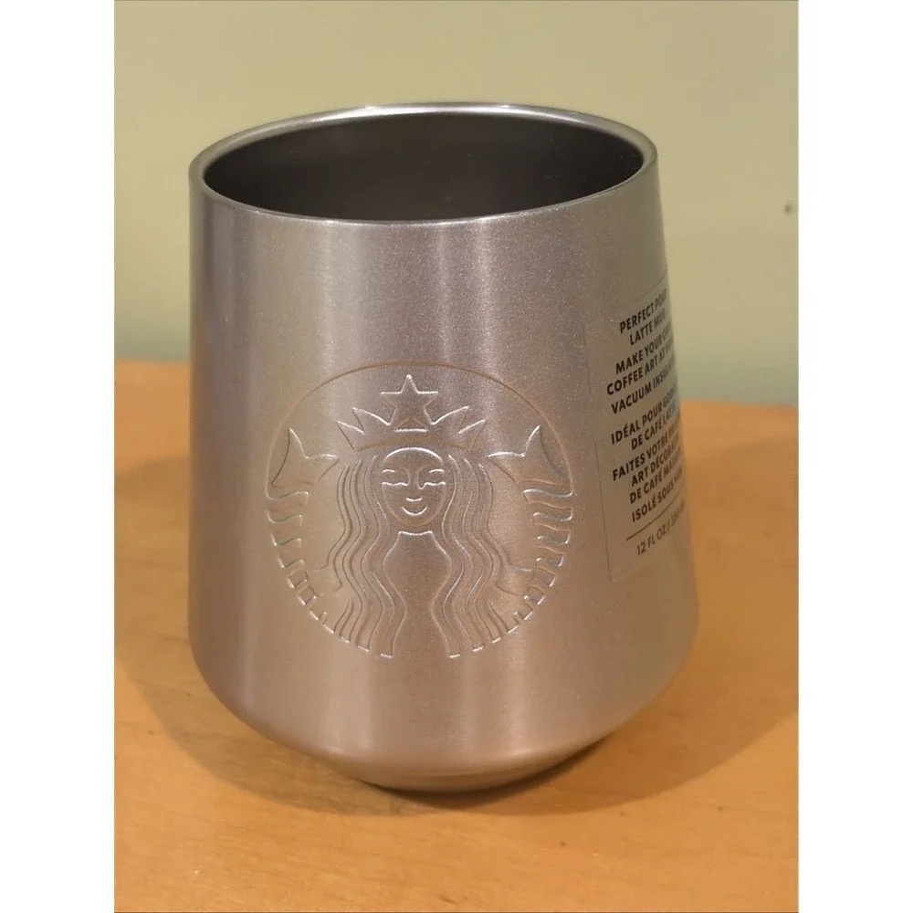 NEW Metallic Starbucks 12 oz Perfect Pour Latte Mug Stainless Steel